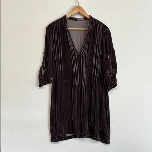 CP Shades Crushed Velvet Tunic in Purple Size Small